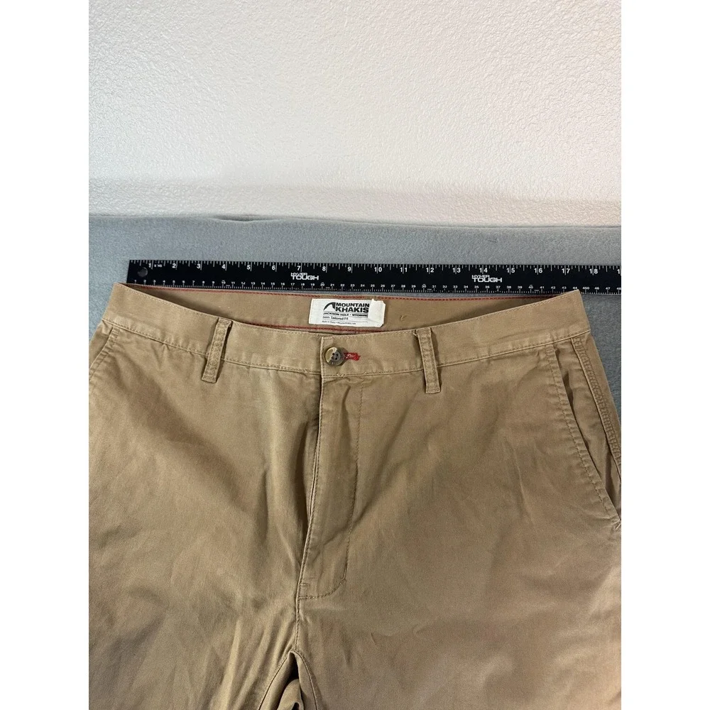 Mountain Khakis Pants Mens 36x34 Beige Slim Tailored Fit Chino Stretch Casual